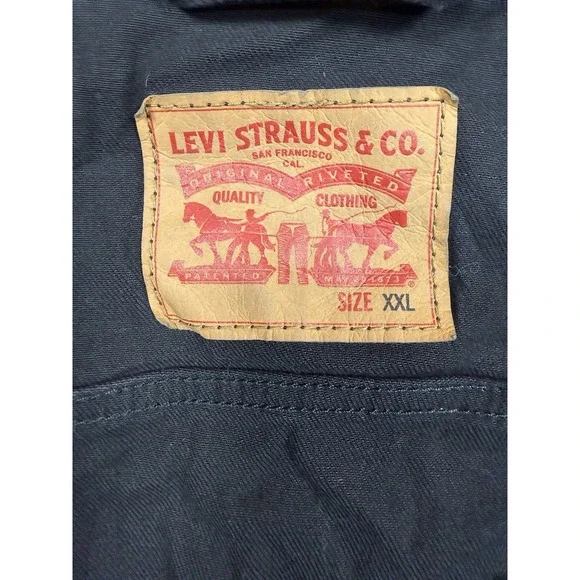 Levi's Mens Button Front Cotton Denim Trucker Jean Jacket Color Black XXL2XL